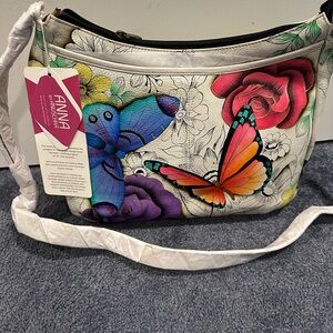 Anuschka NWT Multicolor Crossbody Bag